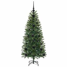 Berkfield Home Elegant Artificial Christmas Tree with 150 LEDs Green 120 cm PE a - thumbnail 4