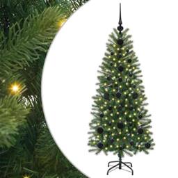 Berkfield Home Elegant Artificial Christmas Tree with 150 LEDs Green 120 cm PE a - thumbnail 3