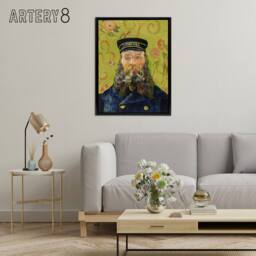 "Artery8 The Postman Joseph Roulin Van Gogh Black Framed Canvas Wall Art Print in Green - Size: W12"" x H16""" - thumbnail 3