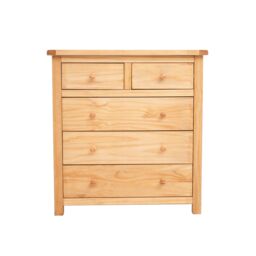 Cabinet Bits Lugo 5 Drawer Chest of Drawers Wood Knob in Light Brown - thumbnail 1