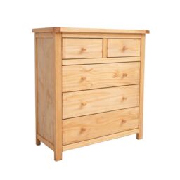 Cabinet Bits Lugo 5 Drawer Chest of Drawers Wood Knob in Light Brown - thumbnail 2