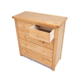Cabinet Bits Lugo 5 Drawer Chest of Drawers Wood Knob in Light Brown - thumbnail 4