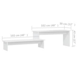 Berkfield Home TV Cabinet White 180x30x43 cm Engineered Wood - Size: 180 x 30 x 43 cm - thumbnail 7