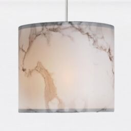 White Marble Print Ceiling Light Shade - thumbnail 3