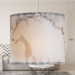 White Marble Print Ceiling Light Shade - thumbnail 4