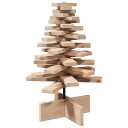 Berkfield Home Wooden Christmas Tree for Decoration 60 cm Solid Wood Pine in Brown