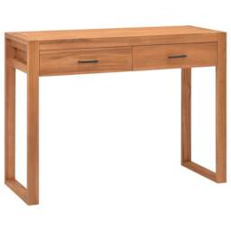 Berkfield Home Desk with 2 Drawers 100x40x75 cm Teak Wood in Brown - Size: 100 x 40 x 75 cm