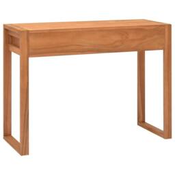 Berkfield Home Desk with 2 Drawers 100x40x75 cm Teak Wood in Brown - Size: 100 x 40 x 75 cm - thumbnail 5
