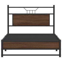 Berkfield Home Bed Frame without Mattress Brown Oak 100x190 cm Engineered Wood - thumbnail 6