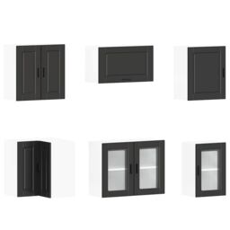 Berkfield Home 11 Piece Kitchen Cabinet Set Porto Black Engineered Wood - thumbnail 5