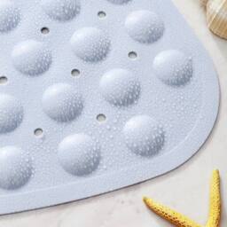 NESTLUNE Bath Shower Mat Non Slip Quadrant Sector PVC Anti-Bacterial 54x54cm in Grey - Size: 54x54 cm - thumbnail 4