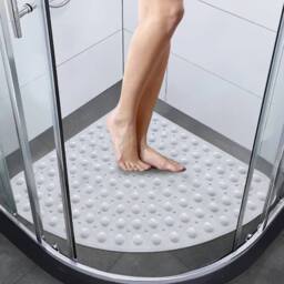 NESTLUNE Bath Shower Mat Non Slip Quadrant Sector PVC Anti-Bacterial 54x54cm in Grey - Size: 54x54 cm - thumbnail 2