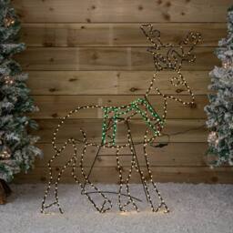 Samuel Alexander 1.4mx86cm FlexiBrights Christmas Reindeer with 420 Multi-Coloured LEDs in Black - Size: 1.4mx86 cm - thumbnail 4
