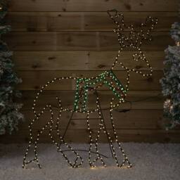 Samuel Alexander 1.4mx86cm FlexiBrights Christmas Reindeer with 420 Multi-Coloured LEDs in Black - Size: 1.4mx86 cm - thumbnail 2