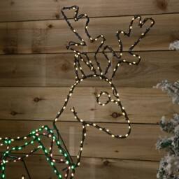 Samuel Alexander 1.4mx86cm FlexiBrights Christmas Reindeer with 420 Multi-Coloured LEDs in Black - Size: 1.4mx86 cm - thumbnail 7