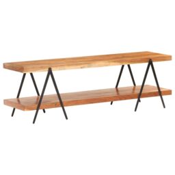 Berkfield Home TV Cabinet 160x40x50 cm Solid Acacia Wood in Brown - Size: 160 x 40 x 50 cm - thumbnail 1