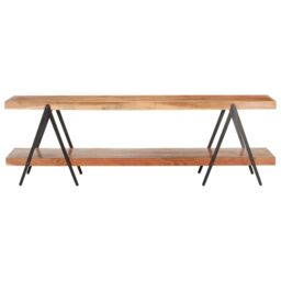 Berkfield Home TV Cabinet 160x40x50 cm Solid Acacia Wood in Brown - Size: 160 x 40 x 50 cm - thumbnail 2