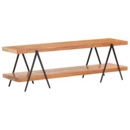 Berkfield Home TV Cabinet 160x40x50 cm Solid Acacia Wood in Brown - Size: 160 x 40 x 50 cm - thumbnail 6