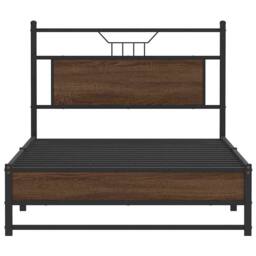 Berkfield Home Bed Frame without Mattress Brown Oak 107x203 cm Engineered Wood - thumbnail 6