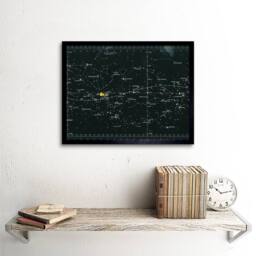 "Artery8 NASA Space CSM-TEC Apollo 11 Star Chart Map Galaxy 12x16"" Framed Art in Black - Size: W12"" x H16""" - thumbnail 2