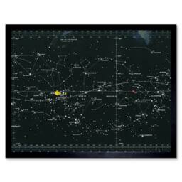 "Artery8 NASA Space CSM-TEC Apollo 11 Star Chart Map Galaxy 12x16"" Framed Art in Black - Size: W12"" x H16""" - thumbnail 1