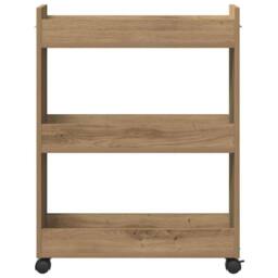 Berkfield Home Rolling Cabinet Artisan Oak 60x22x79 cm Engineered Wood in Brown - Size: 60 x 22 x 79 cm - thumbnail 6