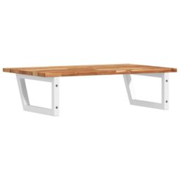 Berkfield Home Basin Shelf Wall Mounted Steel & Solid Wood Acacia in Brown - thumbnail 6