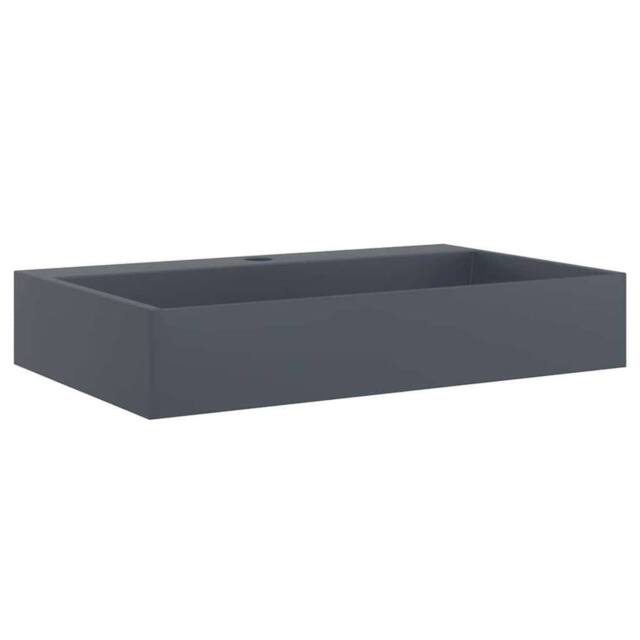 Berkfield Home Wash Basin 60x38x11 cm Mineral Cast/Marble Cast Anthracite in Dark Grey - Size: 60 x 38 x 11 cm - image 1
