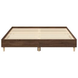 Berkfield Home Bed Frame No Mattress Brown Oak 140x200 cm Engineered Wood - thumbnail 5