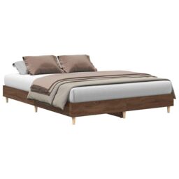 Berkfield Home Bed Frame No Mattress Brown Oak 140x200 cm Engineered Wood - thumbnail 2