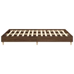 Berkfield Home Bed Frame No Mattress Brown Oak 140x200 cm Engineered Wood - thumbnail 6