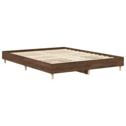 Berkfield Home Bed Frame No Mattress Brown Oak 140x200 cm Engineered Wood - thumbnail 7