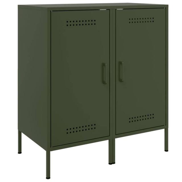 Berkfield Home Sideboards 2 pcs Olive Green 36x39x79 cm Steel - Size: 36 x 39 x 79 cm - image 1