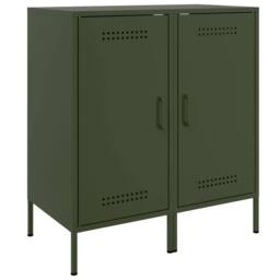 Berkfield Home Sideboards 2 pcs Olive Green 36x39x79 cm Steel - Size: 36 x 39 x 79 cm