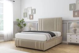 "Comfort Beds The Foxy Coniston Divan Base No Drawers - 26"" Headboard-Footboard in Cream - Size: Small Single" - thumbnail 2