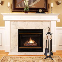 Costway 5 Piece Fireplace Companion Set Wrought Iron Fire Tools with Tong Shovel in Black - thumbnail 3