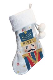 Personalised Memento Company Personalised Nutcracker Christmas Stocking in Grey - thumbnail 1