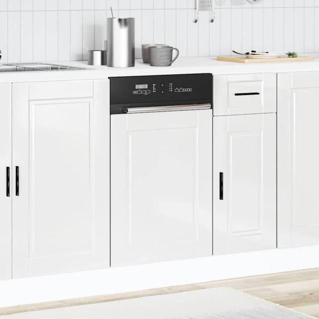 Berkfield Home Decorative Dishwasher Panel Porto High Gloss White 45x1, 5x67 cm E - image 1