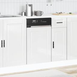 Berkfield Home Decorative Dishwasher Panel Porto High Gloss White 45x1, 5x67 cm E