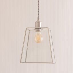 ValueLights Susie Glass Lantern Lamp Shade Drop Ceiling Pendant Light with Bulb in Silver - thumbnail 4
