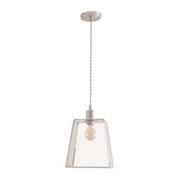 ValueLights Susie Glass Lantern Lamp Shade Drop Ceiling Pendant Light with Bulb in Silver - thumbnail 2