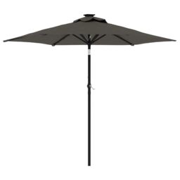 Berkfield Home Garden Parasol with Steel Pole Anthracite 225x225x212 cm in Black - Size: 225 x 225 x 212 cm - thumbnail 2