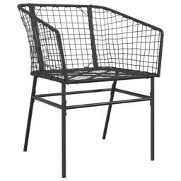Berkfield Home Beautiful 3 Piece Garden Dining Set Black Poly Rattan Glass - thumbnail 4