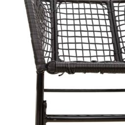 Berkfield Home Beautiful 3 Piece Garden Dining Set Black Poly Rattan Glass - thumbnail 8