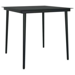 Berkfield Home Beautiful 3 Piece Garden Dining Set Black Poly Rattan Glass - thumbnail 6