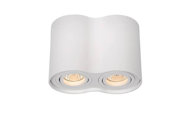 Lucide 'TUBE' Dimmable Tiltable Surface Mounted Ceiling Spotlight 2xGU10 in White - image 1