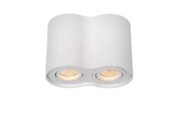 Lucide 'TUBE' Dimmable Tiltable Surface Mounted Ceiling Spotlight 2xGU10 in White