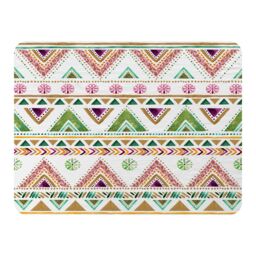 Benjamin Tate Design Colorful Striped Gold Style Triangles Blanket in Natural - Size: 120 cm x 150 cm - thumbnail 1