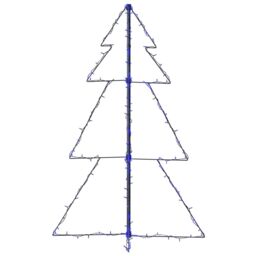 Berkfield Home Christmas Cone Tree 160 LEDs Indoor & Outdoor 78x120 cm in Blue - thumbnail 6
