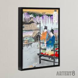 "Artery8 Maidens Overlooking Fish Pond Framed Canvas Wall Art Print Ogata Gekko - Size: W12"" x H16""" - thumbnail 2